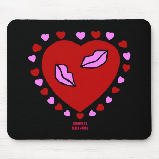 Lovely Heart Kisses Mouse Pad Mousepad (Vorne)