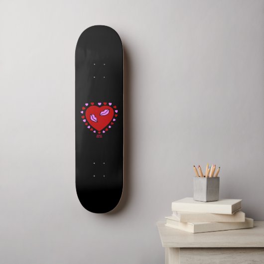 Lovely Heart Kisses Skateboard (Wandkunst)