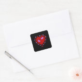 Lovely Heart Kisses Square Sticker (Umschlag)