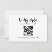Lovely Heart Monogram Script Wedding QR Code UAwg RSVP Karte (Vorderseite)