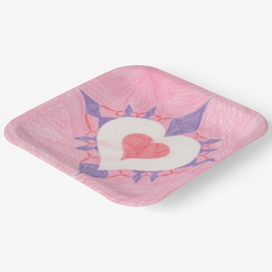 Lovely Heart Pappteller (Gewinkelt)