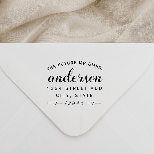 Lovely Hearts Future Mr. Wedding Rücksendeadresse Permastempel