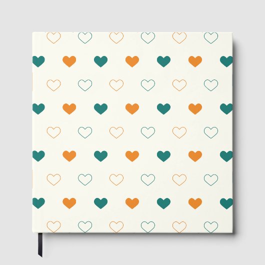 Lovely hearts / green orange cream gästebuch (Vorderseite)