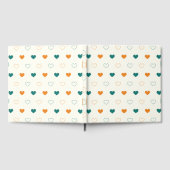 Lovely hearts / green orange cream gästebuch (Voll)