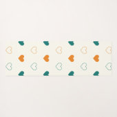 Lovely hearts / green orange cream yogamatte (Rückseite (Horizontal))