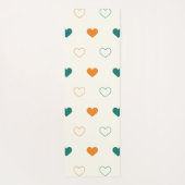 Lovely hearts / green orange cream yogamatte (Rückseite)