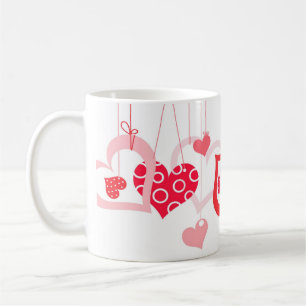 Lovely Hearts Hanging Valentine Niedliche Tasse