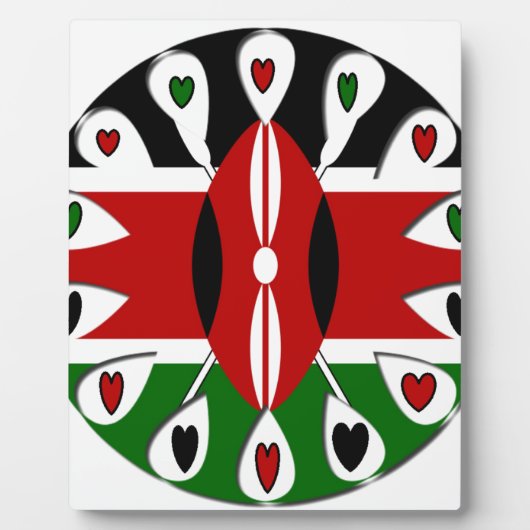 Lovely Hearts Kenya: Flag Art Motif Fotoplatte (Vorderseite)