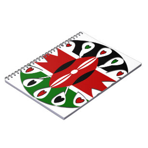 Lovely Hearts Kenya: Flag Art Motif Notizblock