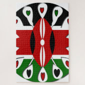 Lovely Hearts Kenya: Flag Art Motif Puzzle (Vertikal)