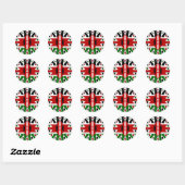Lovely Hearts Kenya: Flag Art Motif Runder Aufkleber (Blatt)