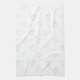 Lovely hearts pattern - Shower Curtain - Large Geschirrtuch