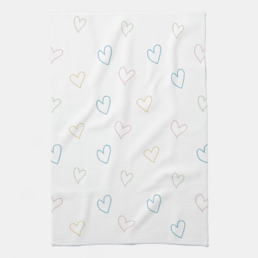 Lovely hearts pattern - Shower Curtain - Large Geschirrtuch (Vertikal)
