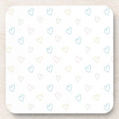 Lovely hearts pattern - Shower Curtain - Large Getränkeuntersetzer (Vorderseite)