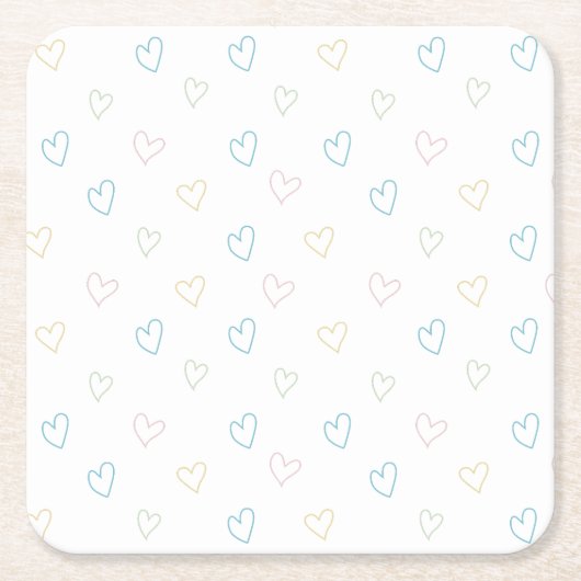 Lovely hearts pattern - Shower Curtain - Large Rechteckiger Pappuntersetzer (Vorderseite)