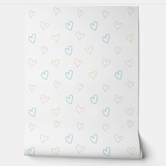 Lovely hearts pattern - Shower Curtain - Large Tapete (Abrollen)