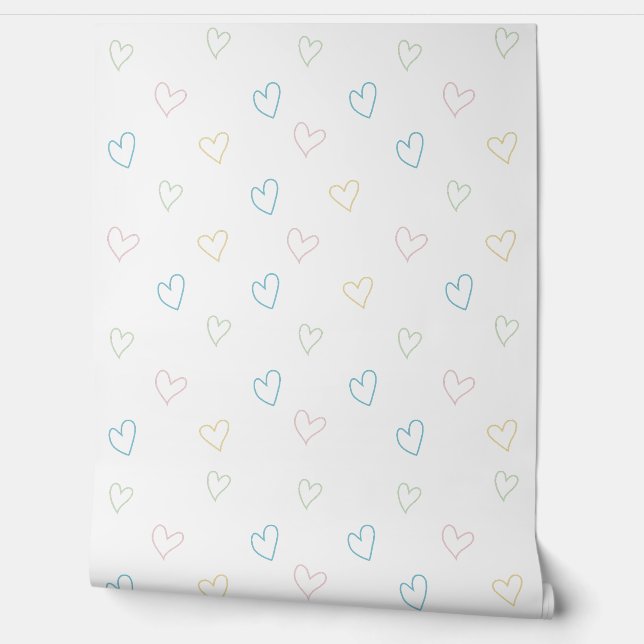 Lovely hearts pattern - Shower Curtain - Large Tapete (Abrollen)