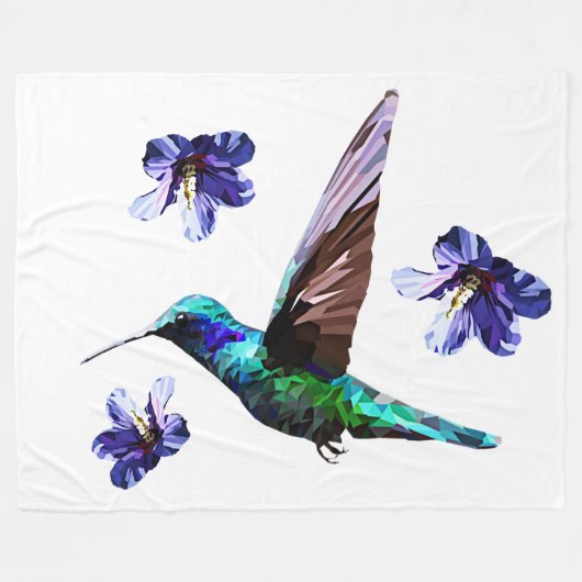 Lovely Hummingbird Fleece Blanket (Vorderseite (Horizontal))