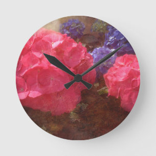 Lovely Hydrangea Runde Wanduhr