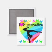 LOVELY I LIEBE GYMNASTICS DESIGN MAGNET (Vorderseite/Rückseite)