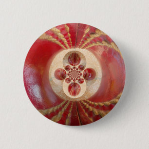 Lovely International Cricket rote Ledercricketball Button