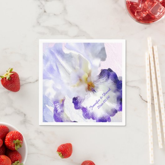 Lovely Iris Custom Paper Napkins Serviette (Beispiel)