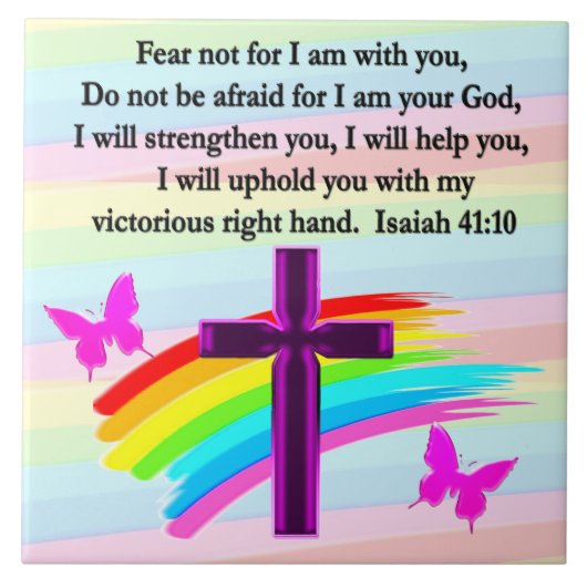 LOVELY ISAIAH 41:10 BIBLE VERSE DESIGN FLIESE (Vorderseite)