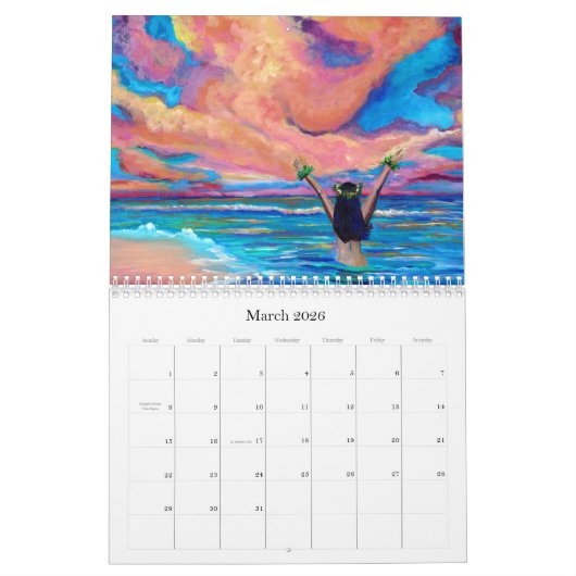 Lovely Kauai Muses Hawaiian Calendar Kalender (Mär 2026)