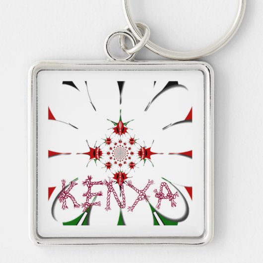 Lovely Kenya HAKUNA MATATA RED GREEN Patchdesign Schlüsselanhänger (Vorne)