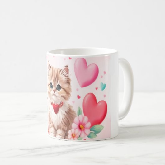 Lovely kitten hearts kaffeetasse (VorderseiteRechts)