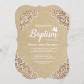 Lovely Lace Baptisse Einladung (Vorne/Hinten)