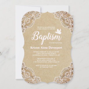 Lovely Lace Baptisse Einladung