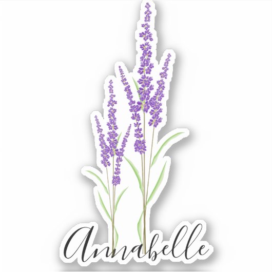 Lovely Lavender Botanical | Custom Cut Aufkleber (Vorderseite)