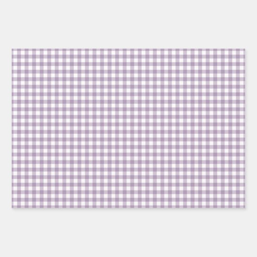 Lovely Lavender Gingham Karo Pattern Geschenkpapier Set (Vorderseite 2)