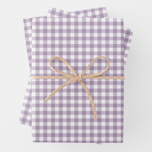 Lovely Lavender Gingham Karo Pattern Geschenkpapier Set (Beispiel)