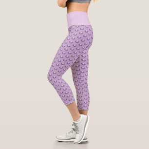 Lovely Lavender Lotus Blume Capri Leggings