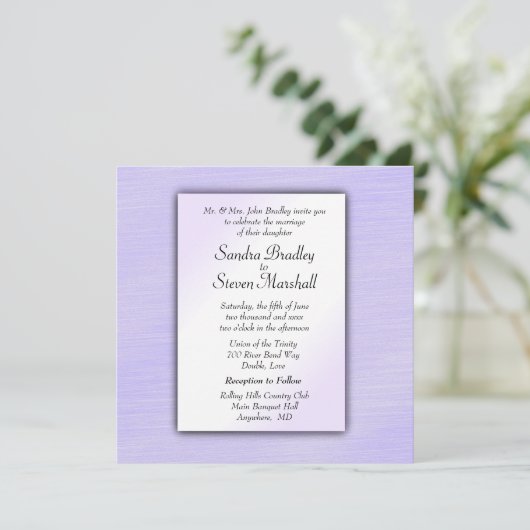 Lovely Lavender Wedding Einladung (Stehend Vorderseite)