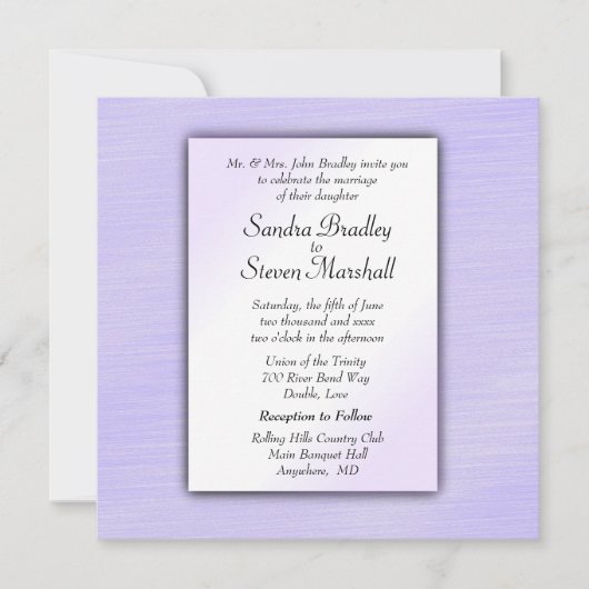 Lovely Lavender Wedding Einladung (Vorderseite)