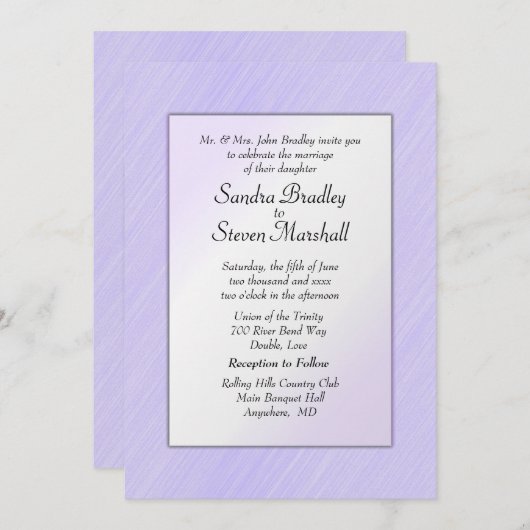 Lovely Lavender Wedding Einladung (Vorne/Hinten)