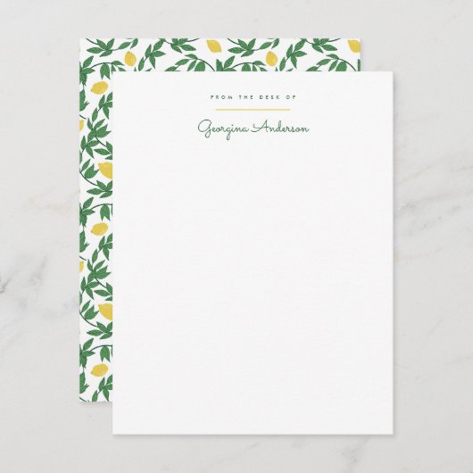Lovely Lemons Personal Stationery Mitteilungskarte (Vorne/Hinten)