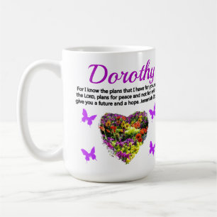 LOVELY LILA FLORAL PERSONALISIERT JEREMIAH 29:11 KAFFEETASSE