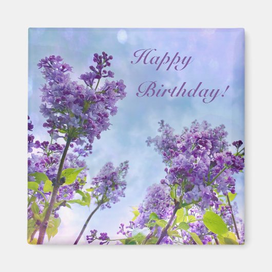 Lovely Lilac Happy Birthday Magnet (Vorne)