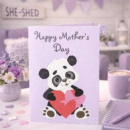 Lovely Lilac Panda Mother’s Day Karte