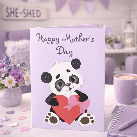 Lovely Lilac Panda Mother’s Day  Karte