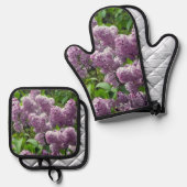 Lovely Lilacs Ofenhandschuh & Topflappen-Set (Vorderseite/Rückseite)