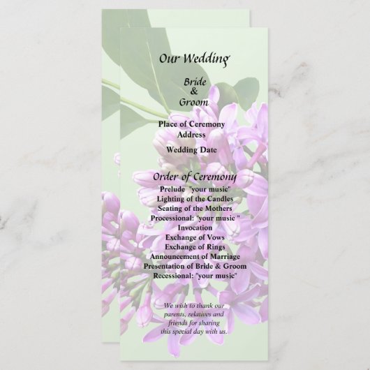 Lovely Lilacs Programm (Vorne/Hinten)