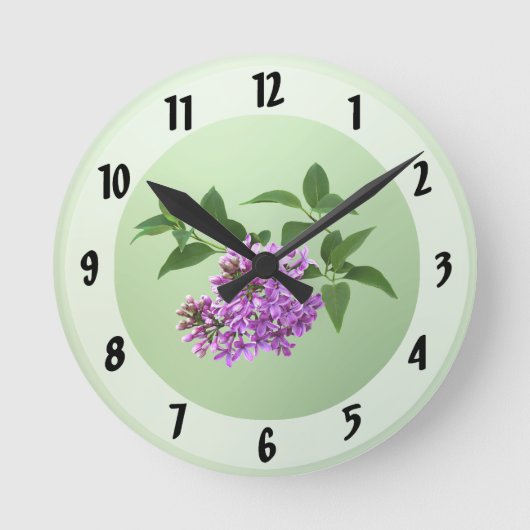 Lovely Lilacs Runde Wanduhr (Vorderseite)