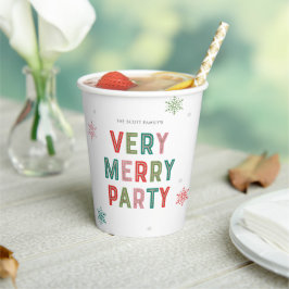 Lovely Lines Merry and Bright Holiday Party Cups Pappbecher