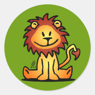 Lovely Lion Runder Aufkleber