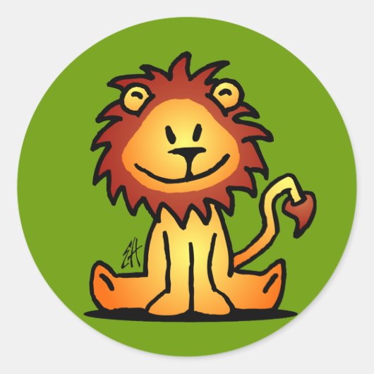Lovely Lion Runder Aufkleber (Vorderseite)